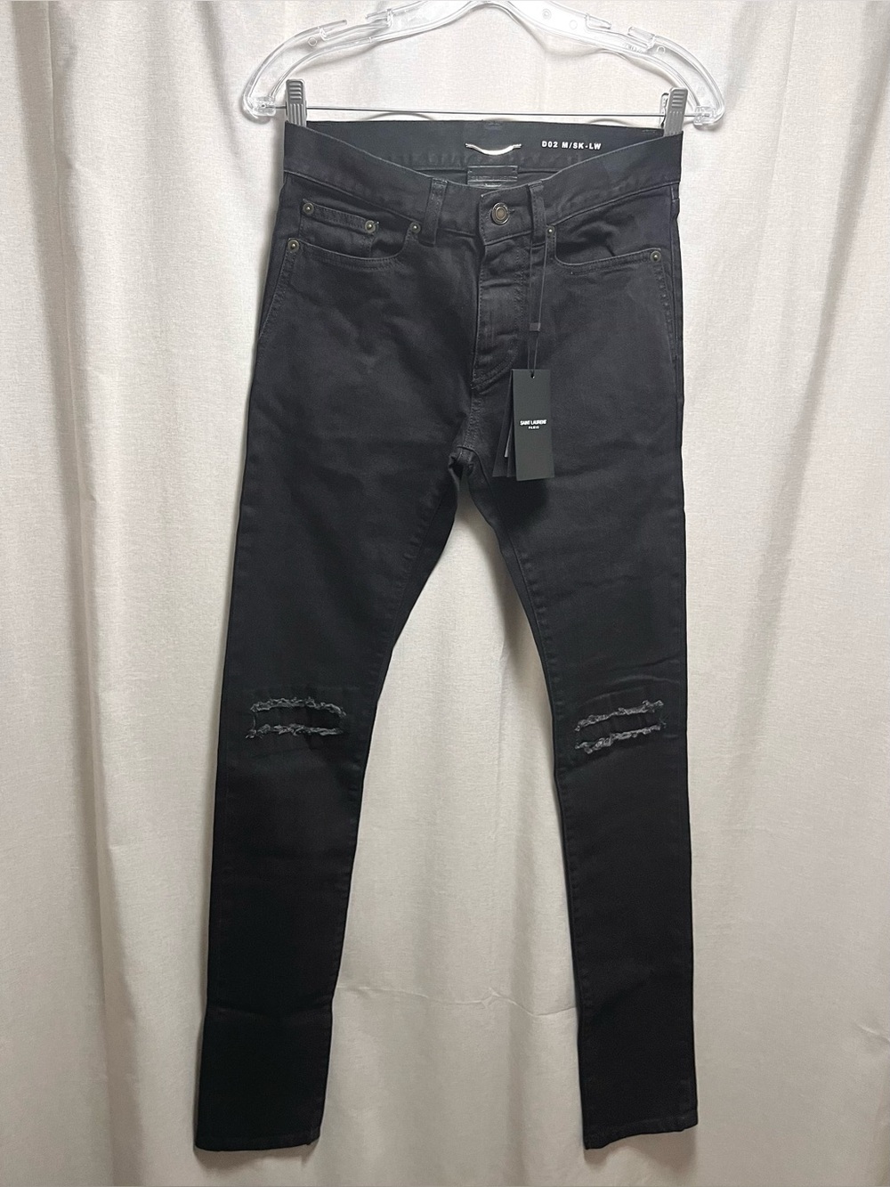 Saint Laurent $1050 SS16 Black D02 M/SK-LW Runway Denim, Size 28